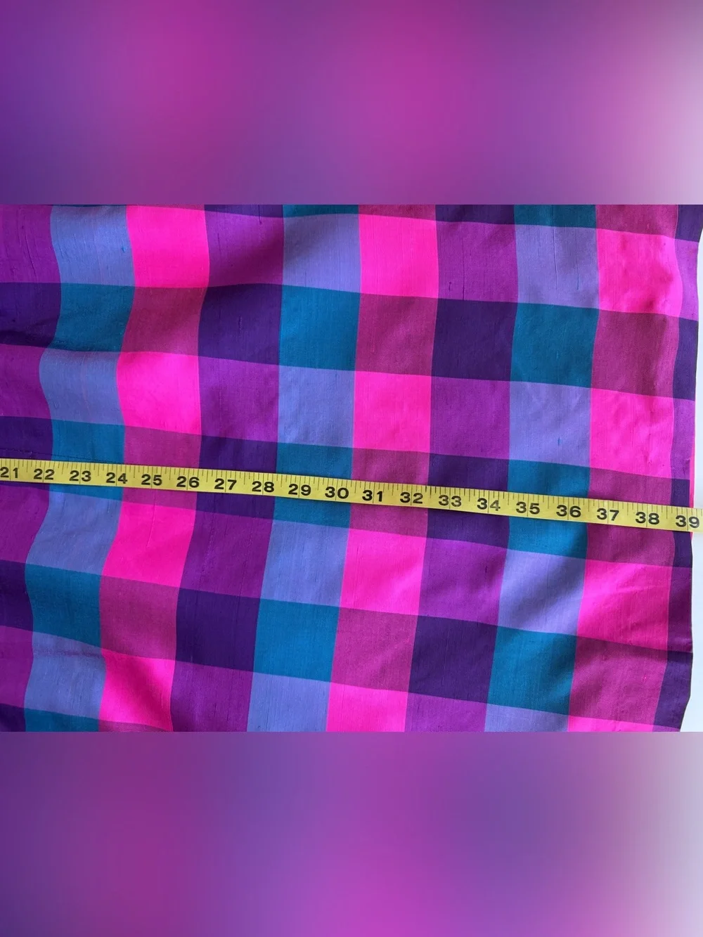 Vintage 60s Johnson Dong Hong Kong Vibrant Mod Secretary Geek Plaid Belted Dress
